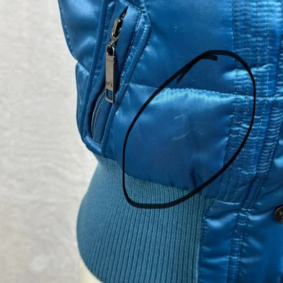 BKE Puffer Vest Teal Blue Quilted Sleeveless Zip Up Lined S - Picture 6 of 10